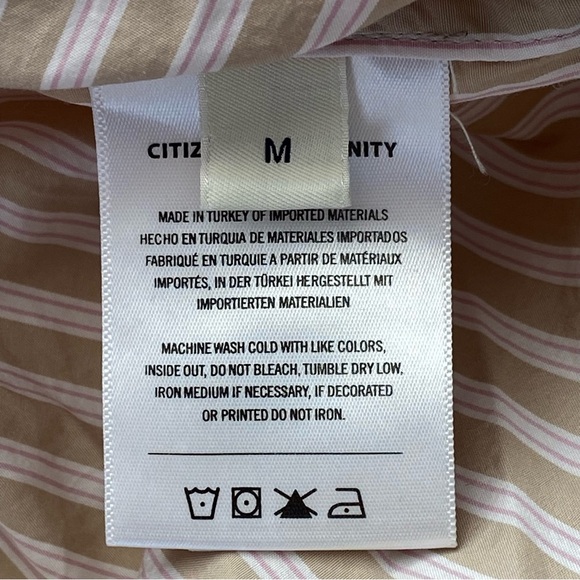 Citizens of Humanity Mesa Stripe Kayla Button Down Shirt Size Medium - Picture 12 of 15